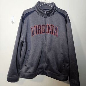 Virginia Cavaliers UVA Vintage Full Zip Track Jacket Mens Gray Size Large